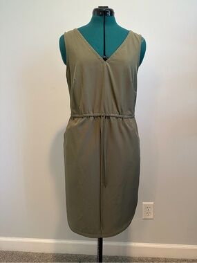 Women’s Olive V-Neck Dress